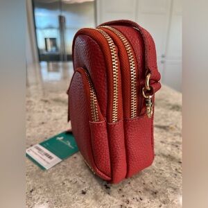 Montana West Mini Backpack Purse Crossbody Travel Real Leather "Red"